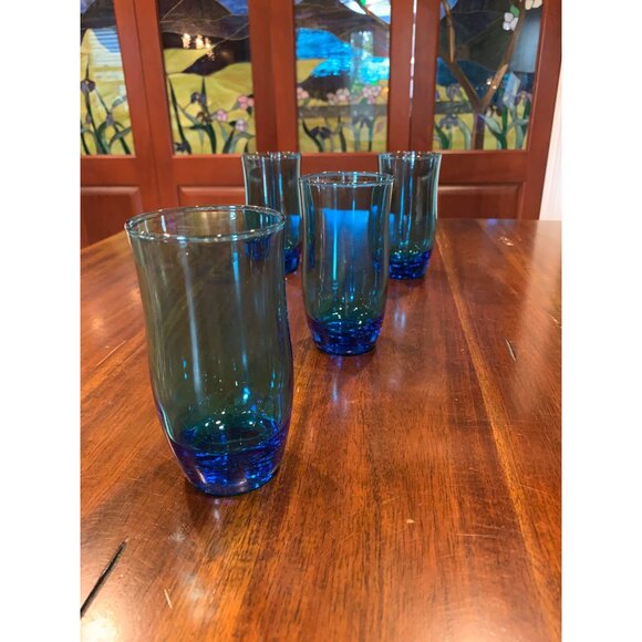 Anchor Hocking Caribbean Blue MCM Water Tumblers - Picture 8 of 9